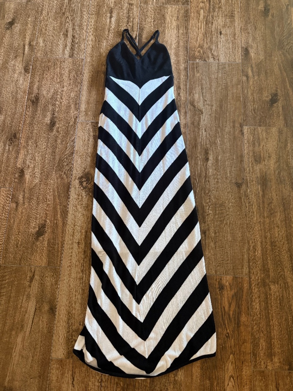 bebe black & white maxi dress